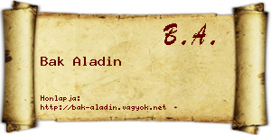 Bak Aladin névjegykártya